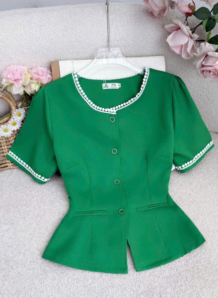 Áo Cotton Thái Thiết Kế TuTu Store Phù Hợp Đi Làm Dành Cho Nữ - Mã A565