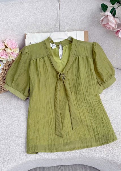 Áo Tơ Nhăn Nơ Thiết Kế TuTu Store Phù Hợp Đi Làm Dành Cho Nữ - Mã A560