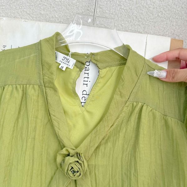 Áo Tơ Nhăn Nơ Thiết Kế TuTu Store Phù Hợp Đi Làm Dành Cho Nữ - Mã A560
