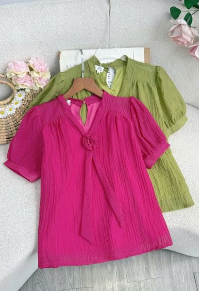Áo Tơ Nhăn Nơ Thiết Kế TuTu Store Phù Hợp Đi Làm Dành Cho Nữ - Mã A560