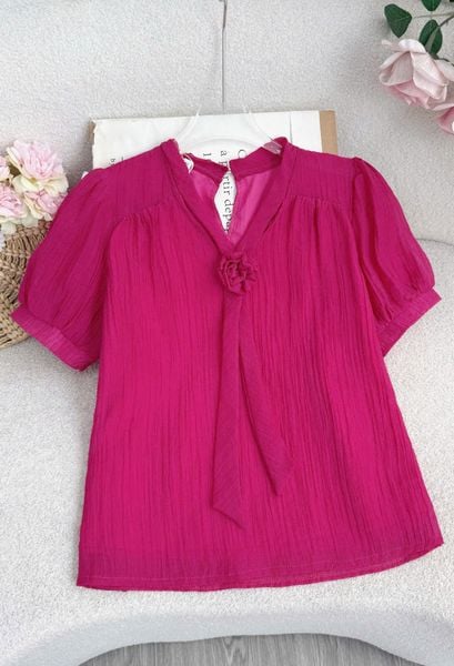 Áo Tơ Nhăn Nơ Thiết Kế TuTu Store Phù Hợp Đi Làm Dành Cho Nữ - Mã A560