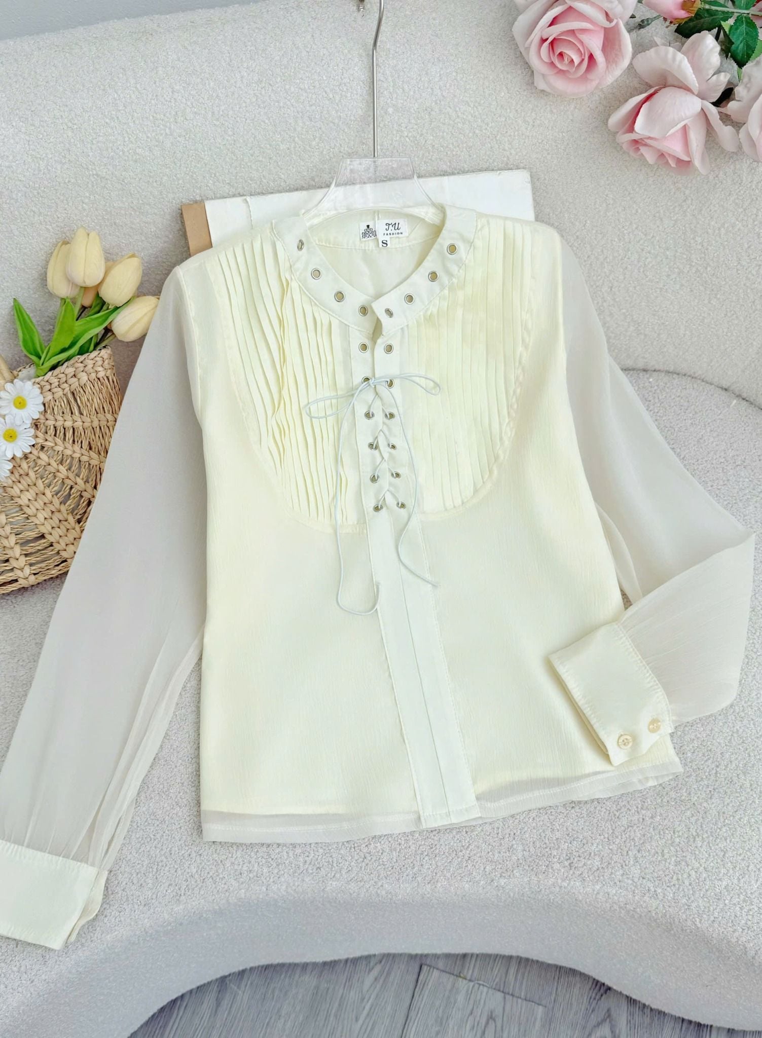 Áo Tơ Nén Thiết Kế TuTu Store Phù Hợp Đi Làm Dành Cho Nữ - Mã AS573