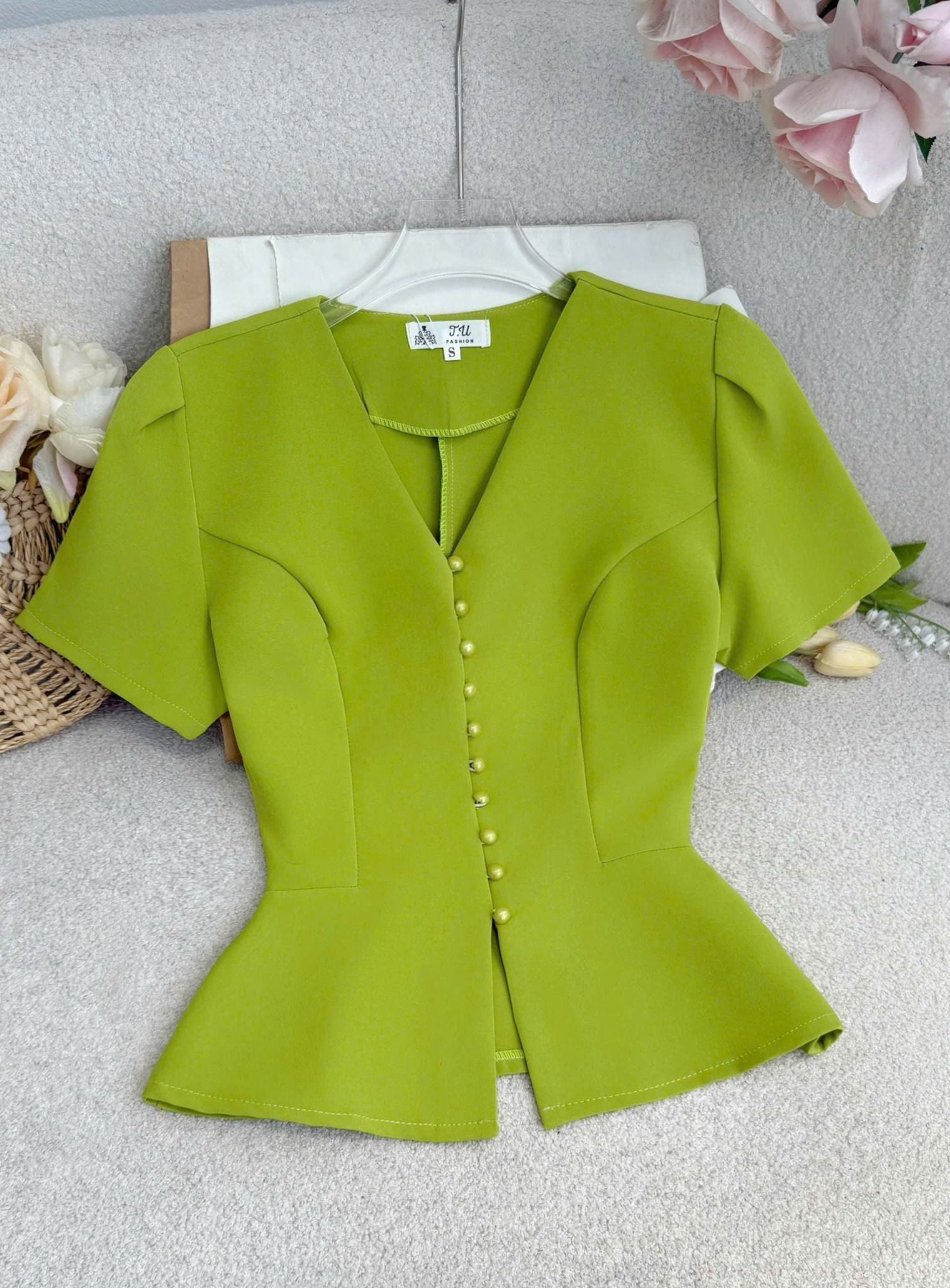 Áo Cotton Hàn Thiết Kế TuTu Store - Mã A258