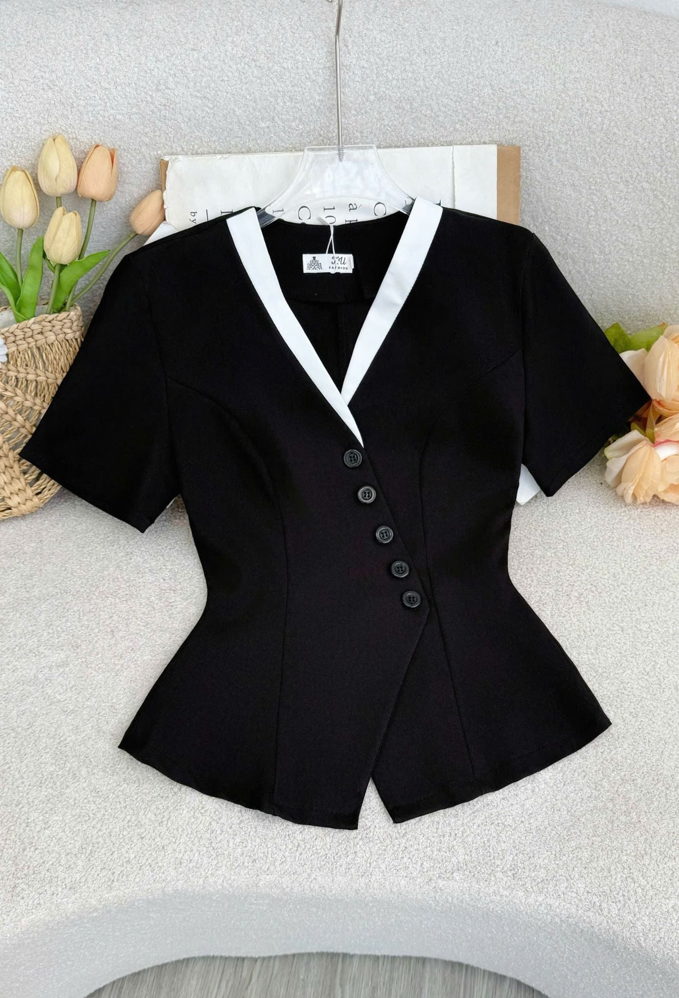 Áo Bố Gân Hàn Quốc Peplum Thiết Kế TuTu Store Phù Hợp Đi Làm Dành Cho Nữ - Mã A512