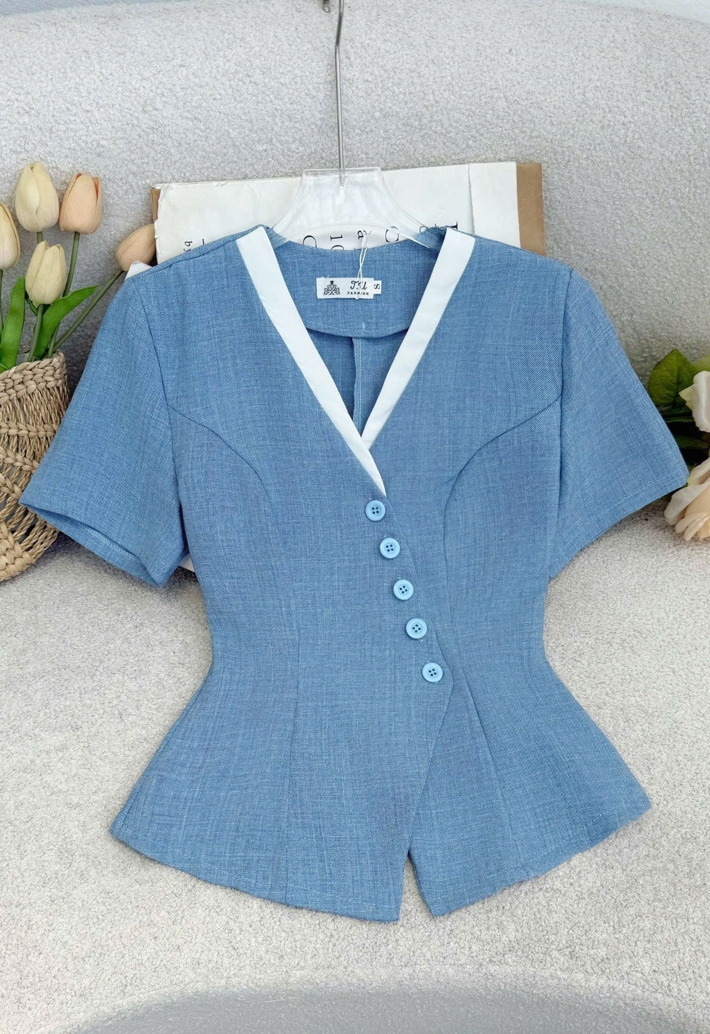 Áo Bố Gân Hàn Quốc Peplum Thiết Kế TuTu Store Phù Hợp Đi Làm Dành Cho Nữ - Mã A512