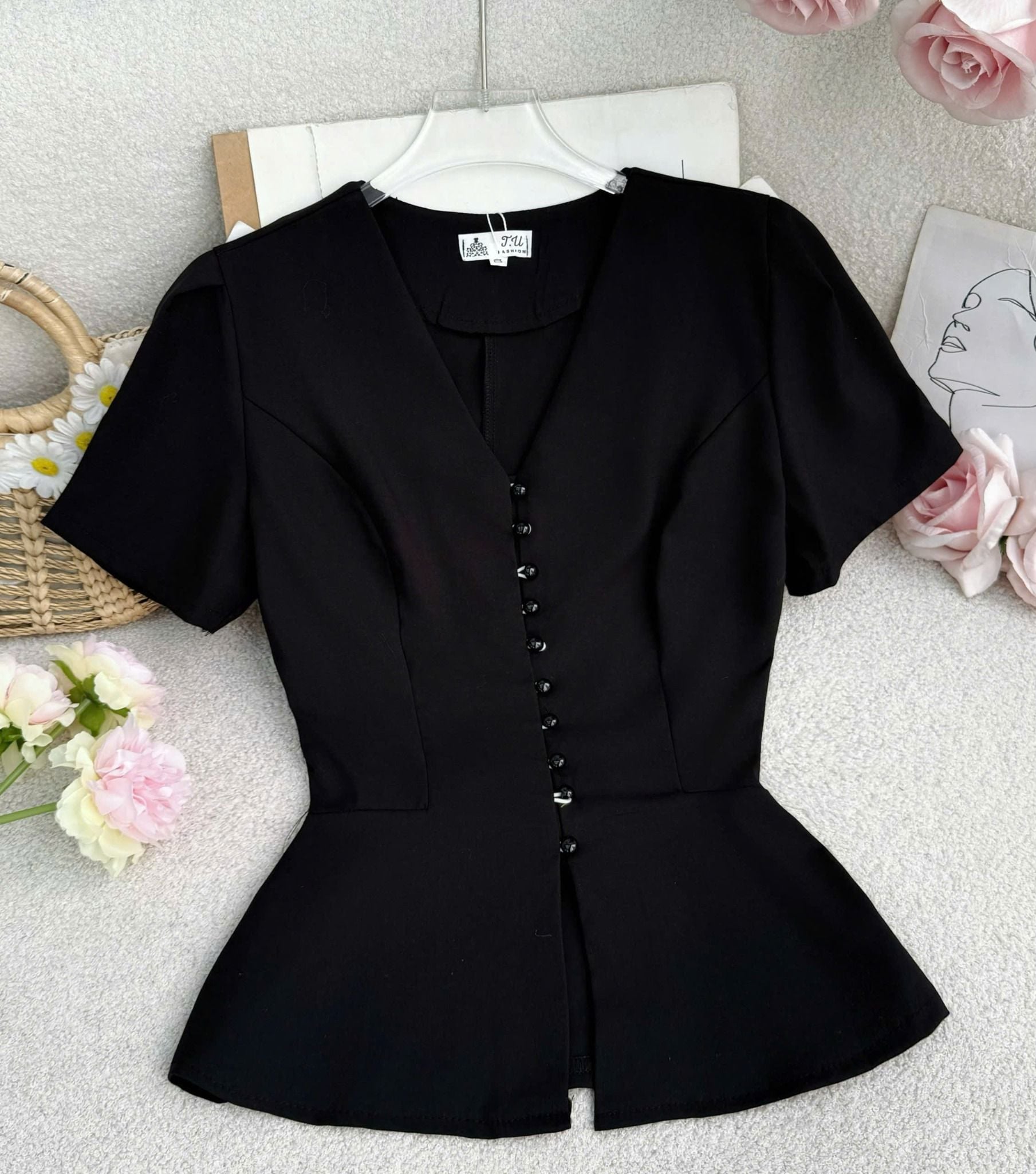 Áo Cotton Hàn Thiết Kế TuTu Store - Mã A258