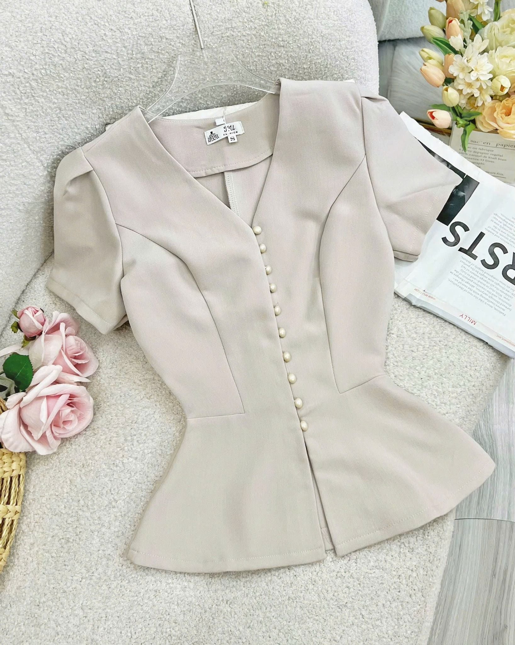 Áo Cotton Hàn Thiết Kế TuTu Store - Mã A258