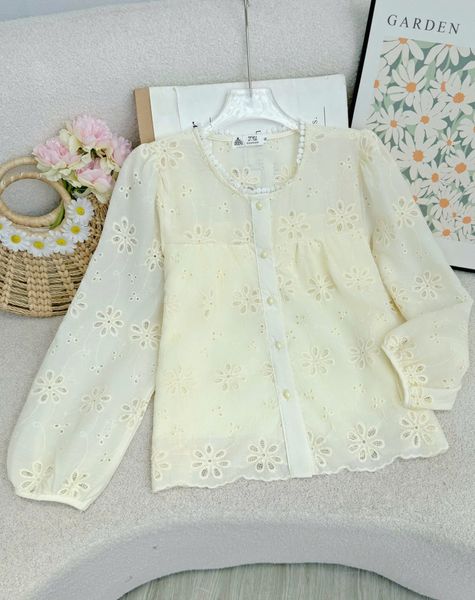 Áo Tơ Thêu Thiết Kế TuTu Store Phù Hợp Đi Làm Dành Cho Nữ - Mã A579