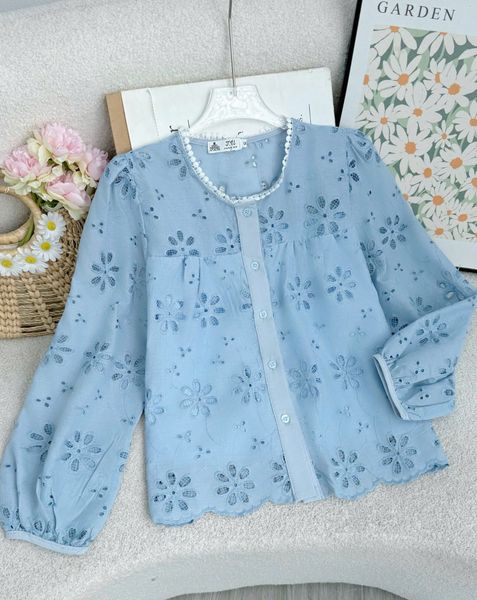 Áo Tơ Thêu Thiết Kế TuTu Store Phù Hợp Đi Làm Dành Cho Nữ - Mã A579