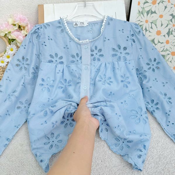 Áo Tơ Thêu Thiết Kế TuTu Store Phù Hợp Đi Làm Dành Cho Nữ - Mã A579
