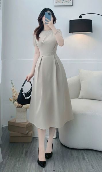 Đầm Cotton Hàn Thiết Kế TuTu Store Phù Hợp Đi Làm Dành Cho Nữ - Mã D1222