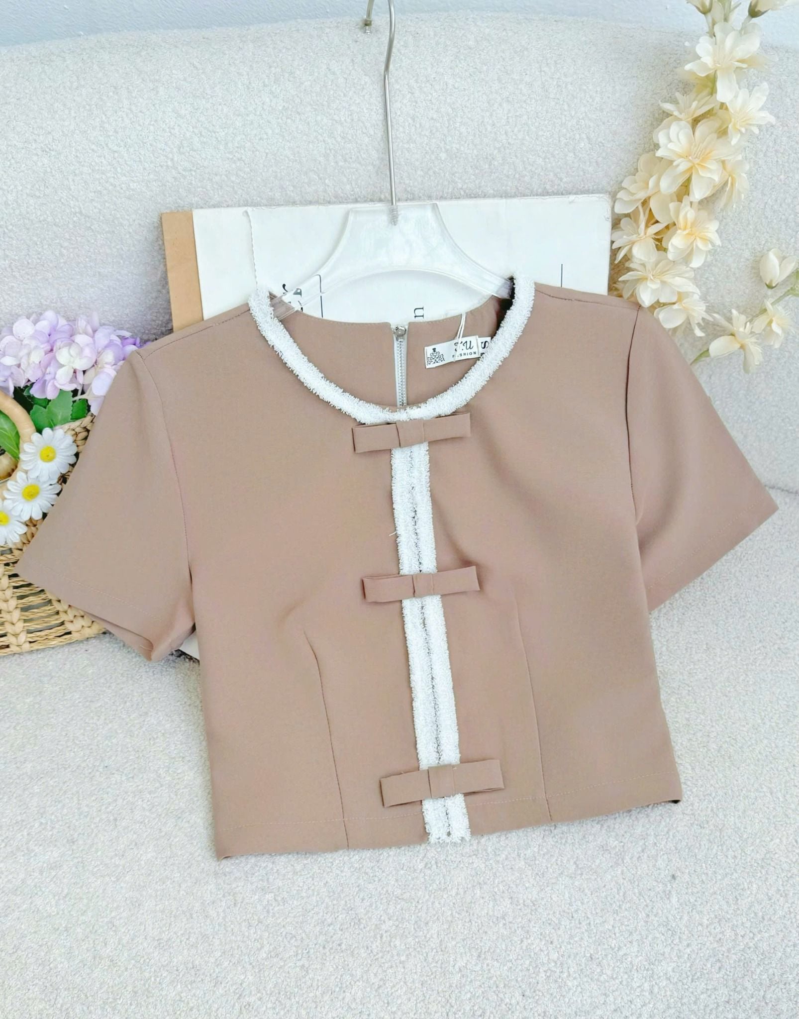 Áo Cotton Hàn Thiết Kế TuTu Store Phù Hợp Đi Chơi Dành Cho Nữ - Mã AS606