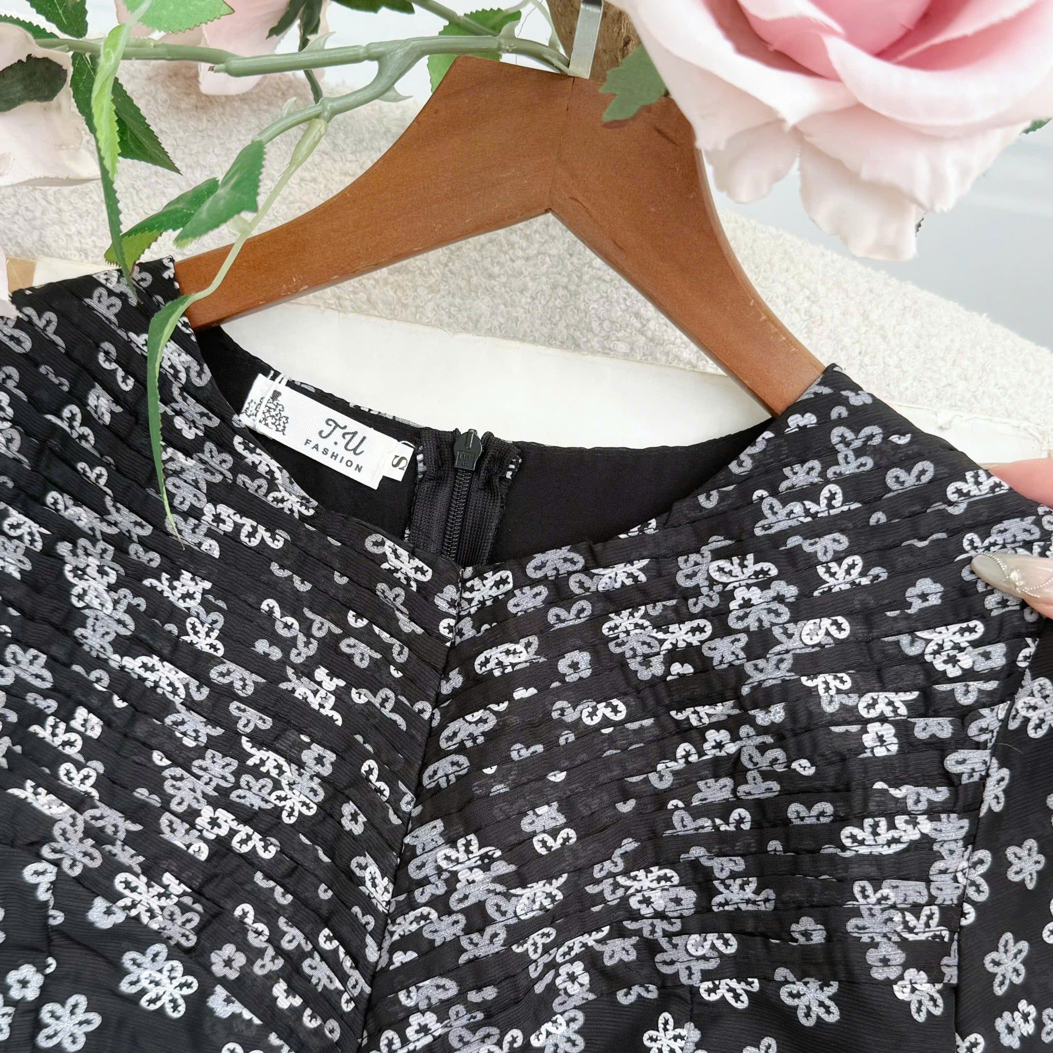 Đầm Voan Sọc Ý Thiết Kế TuTu Store Phù Hợp Đi Làm Dành Cho Nữ - Mã D1226