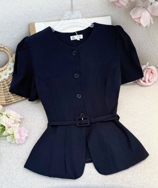Áo Chéo Nhung Hàn Peplum Thiết Kế TuTu Store Phù Hợp Đi Làm Dành Cho Nữ - Mã AS559