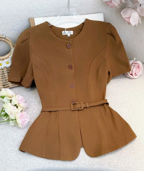 Áo Chéo Nhung Hàn Peplum Thiết Kế TuTu Store Phù Hợp Đi Làm Dành Cho Nữ - Mã AS559