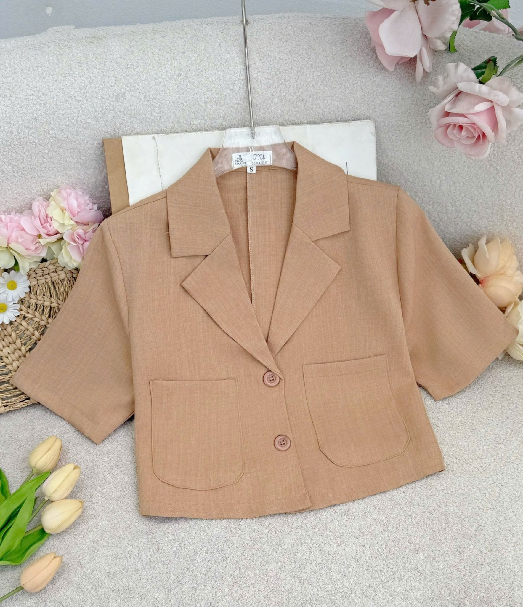 Áo Kaki Wash Thiết Kế TuTu Store Phù Hợp Đi Làm Dành Cho Nữ - Mã AS568