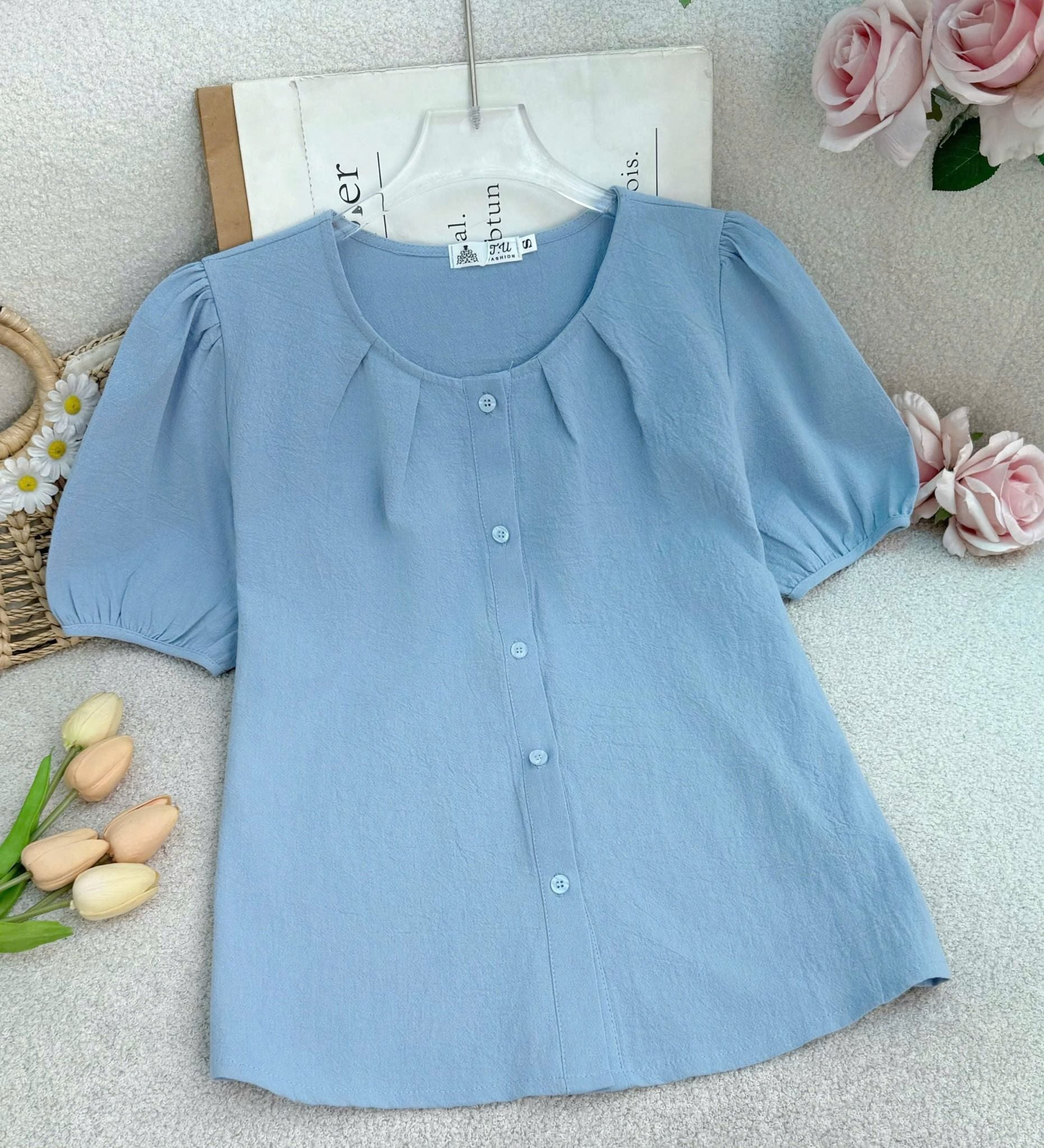 Áo Cotton Bột Tay Lở Thiết Kế TuTu Store Phù Hợp Đi Chơi Dành Cho Nữ - Mã AS560