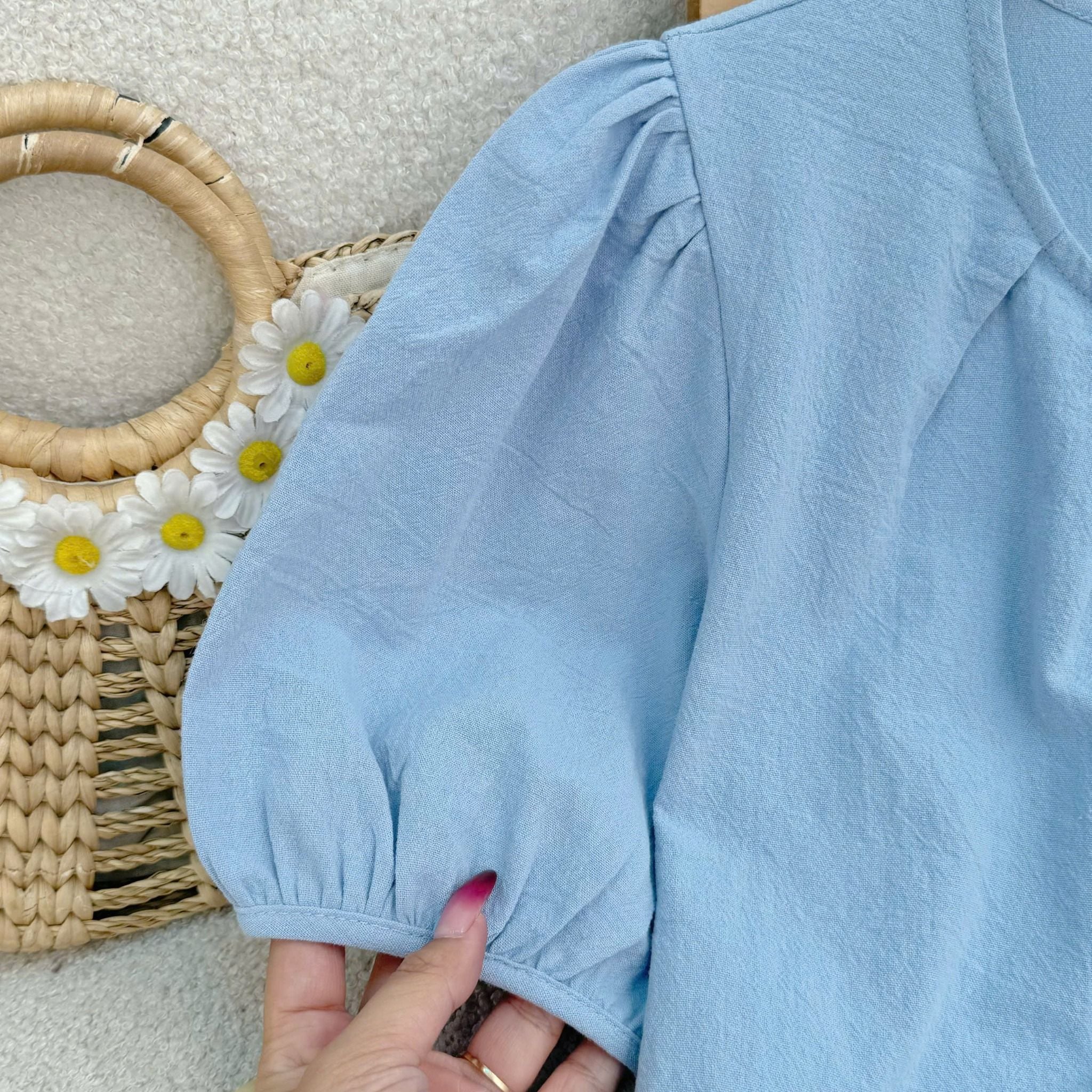 Áo Cotton Bột Tay Lở Thiết Kế TuTu Store Phù Hợp Đi Chơi Dành Cho Nữ - Mã AS560