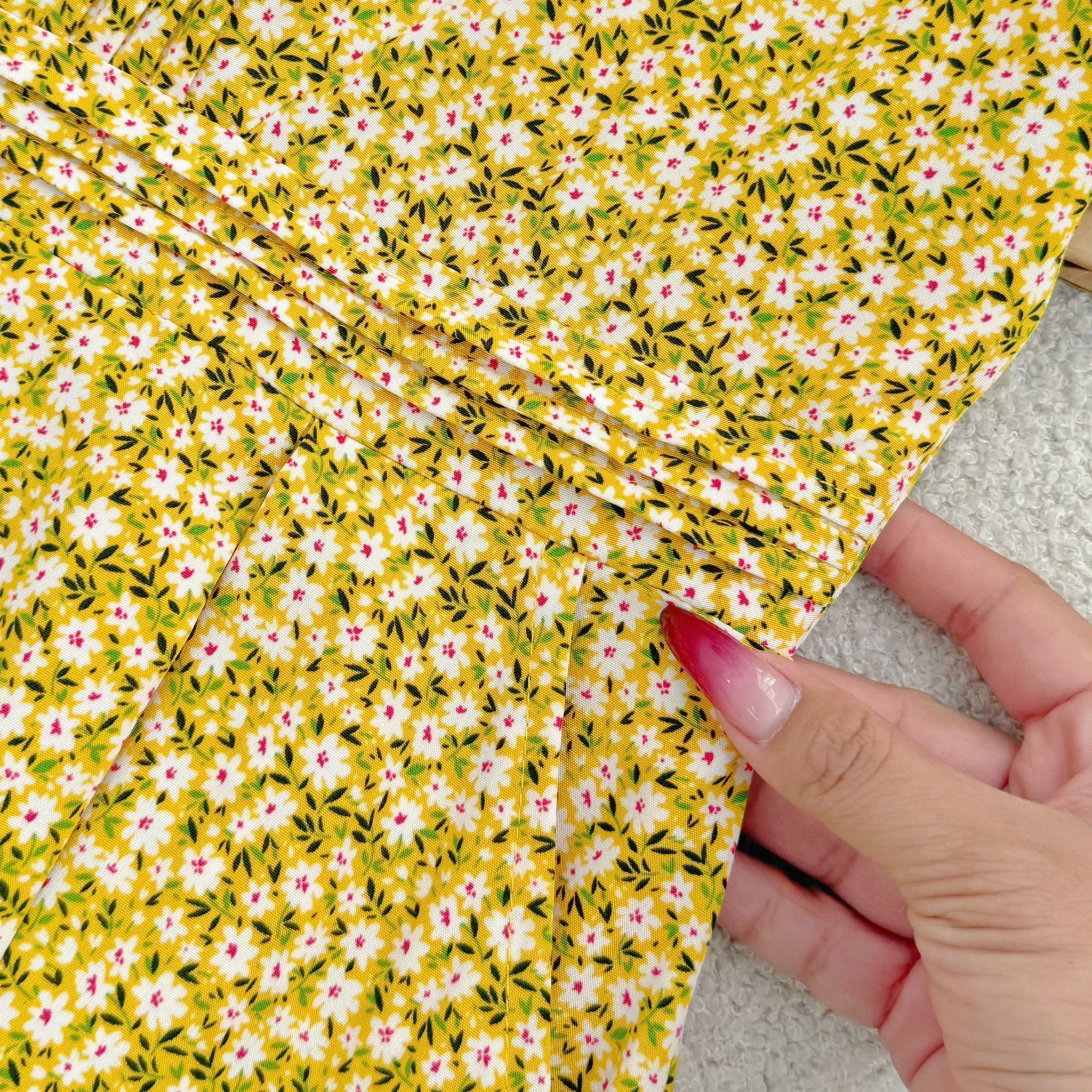 Váy Lụa Nhật Hoa Nhí Phù Hợp Đi Chơi Thiết Kế TuTu Store Dành Cho Nữ - Mã D1086