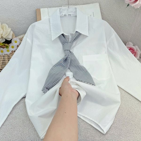 Áo Cotton Màu Nơ Thiết Kế TuTu Store Phù Hợp Đi Làm Dành Cho Nữ - Mã A509