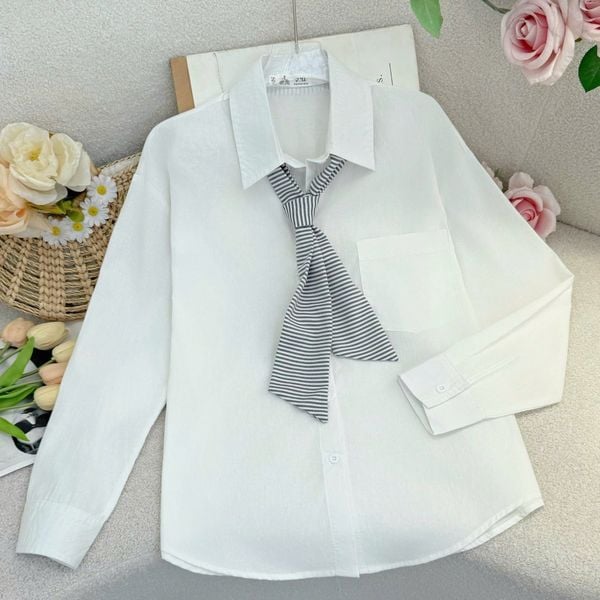 Áo Cotton Màu Nơ Thiết Kế TuTu Store Phù Hợp Đi Làm Dành Cho Nữ - Mã A509