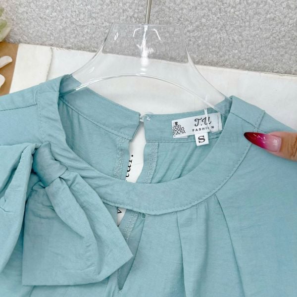 Áo Linen Cotton Nơ Thiết Kế TuTu Store Phù Hợp Đi Làm Dành Cho Nữ - Mã A516