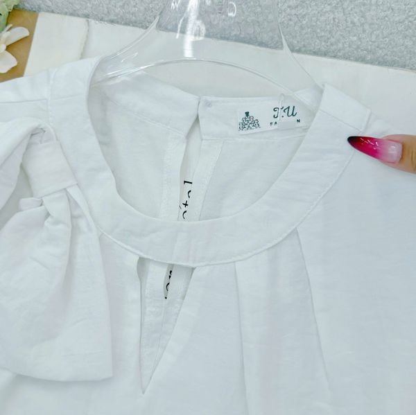 Áo Linen Cotton Nơ Thiết Kế TuTu Store Phù Hợp Đi Làm Dành Cho Nữ - Mã A516
