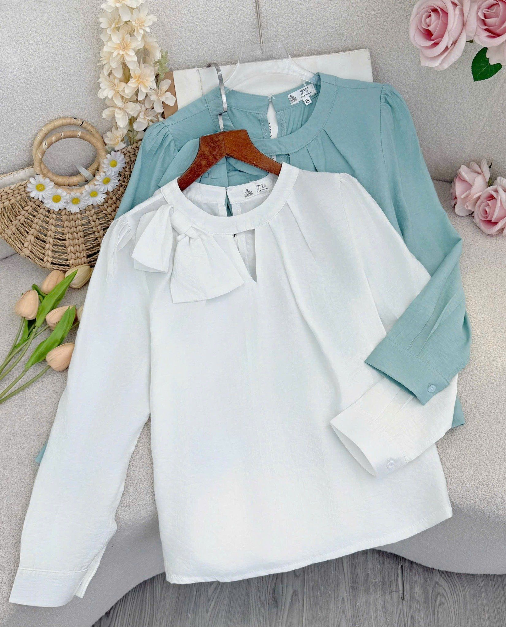 Áo Linen Cotton Nơ Thiết Kế TuTu Store Phù Hợp Đi Làm Dành Cho Nữ - Mã A516