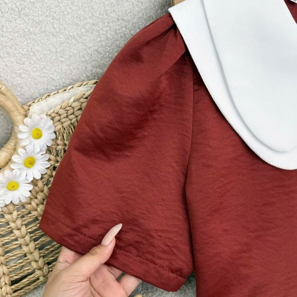 Áo Nhung 2 Da Cổ Bèo Thiết Kế TuTu Store Phù Hợp Đi Làm Dành Cho Nữ - Mã A526