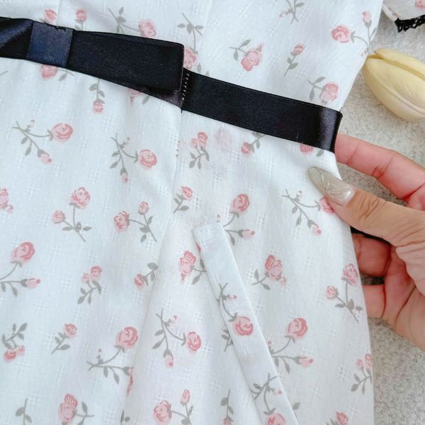 Đầm Xô Cotton Hoa Thiết Kế TuTu Store Đi Làm Dành Cho Nữ - Mã D1202
