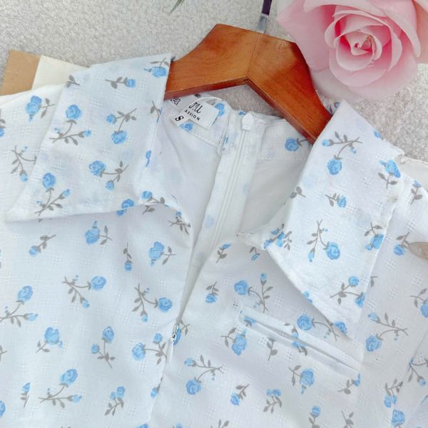 Đầm Xô Cotton Hoa Thiết Kế TuTu Store Đi Làm Dành Cho Nữ - Mã D1202