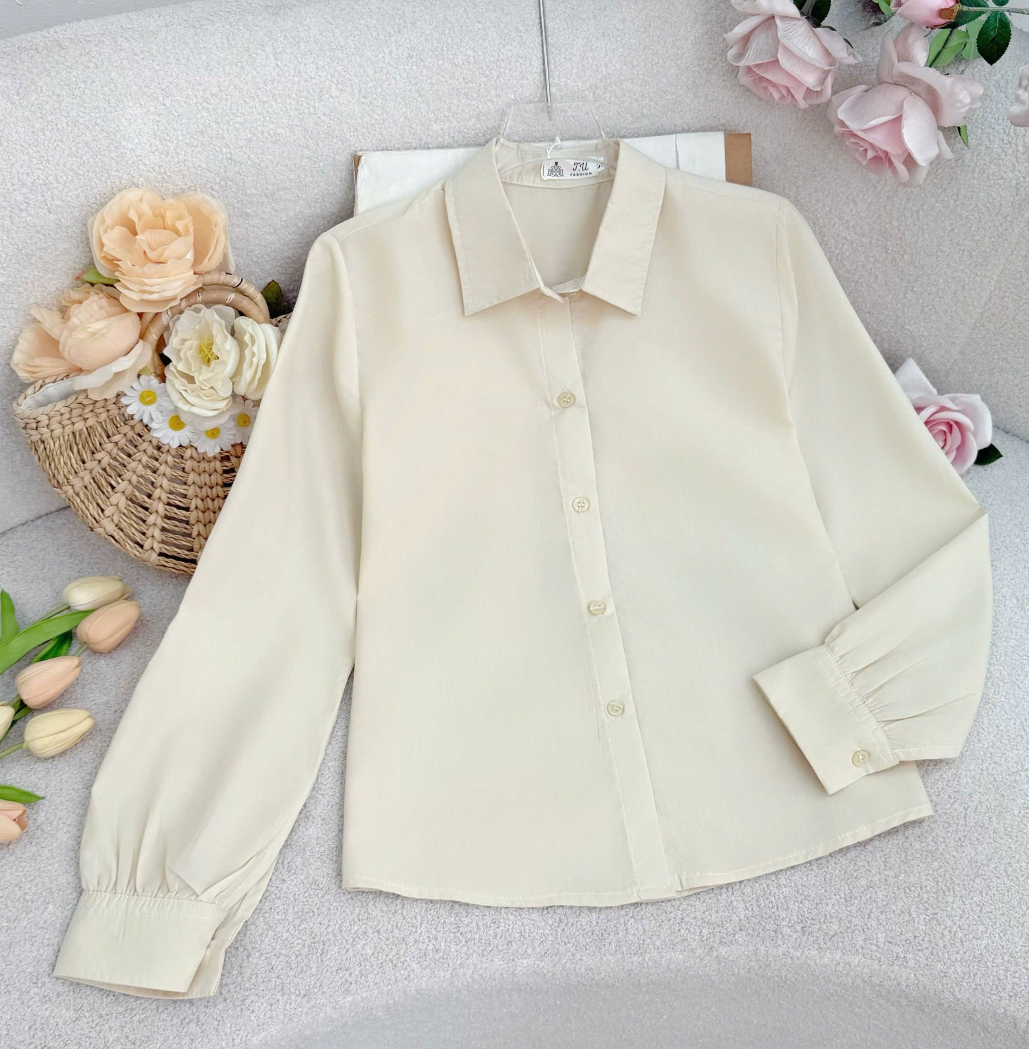 Áo Sơ Mi Kate Cotton Phù Hợp Đi Làm Thiết Kế TuTu Store Dành Cho Nữ -Mã A480