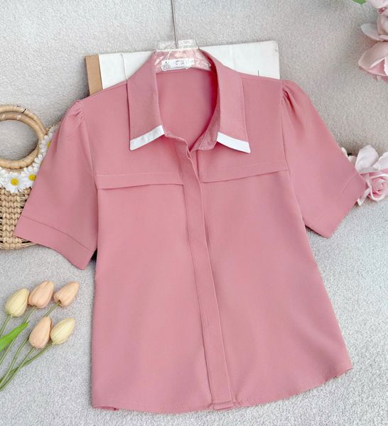 Áo Sơ Mi Kate Thái Tay Ngắn Thiết Kế TuTu Store Phù Hợp Đi Làm Dành Cho Nữ - Mã A490