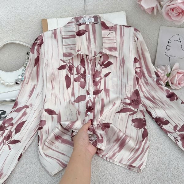 Áo Sơ Mi Cổ Điển Satin Lạnh Phù Hợp Đi Chơi Thiết Kế TuTu Store Dành Cho Nữ -Mã A497