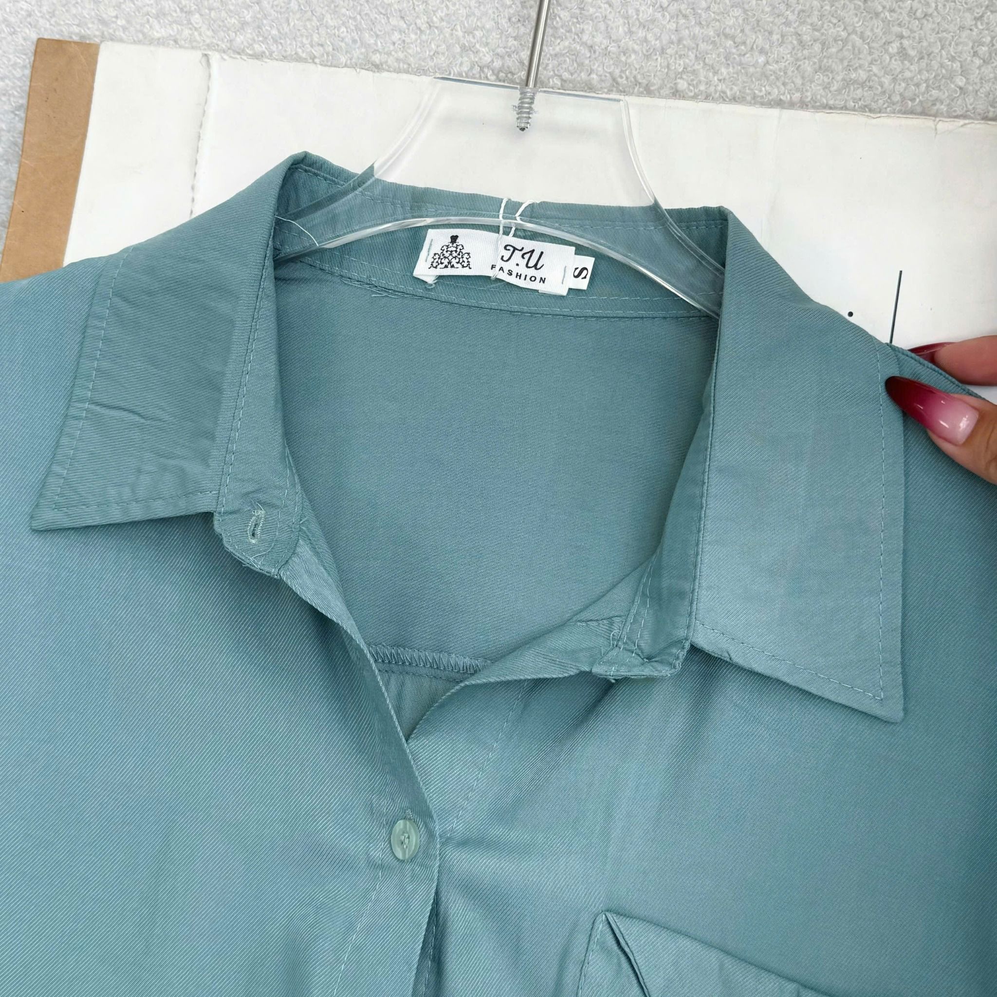 Áo Sơ Mi Tay Ngắn Có Túi Linen Xớ Gỗ Phù Hợp Đi Làm Thiết Kế TuTu Store Dành Cho Nữ -Mã A514