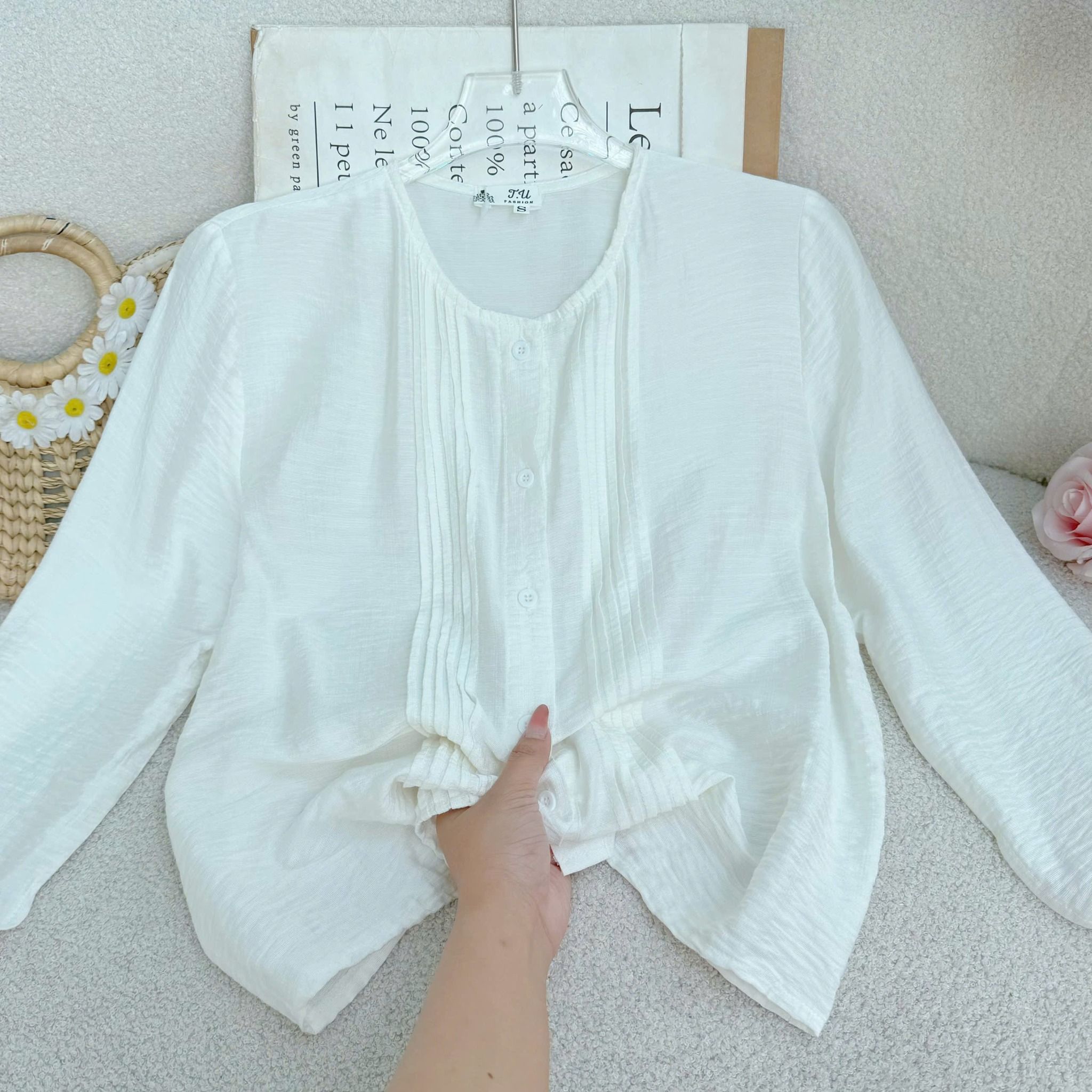 Áo Sơ Mi Lenin Sứ Gỗ Phù Hợp Đi Làm Thiết Kế TuTu Store Dành Cho Nữ - Mã AS540