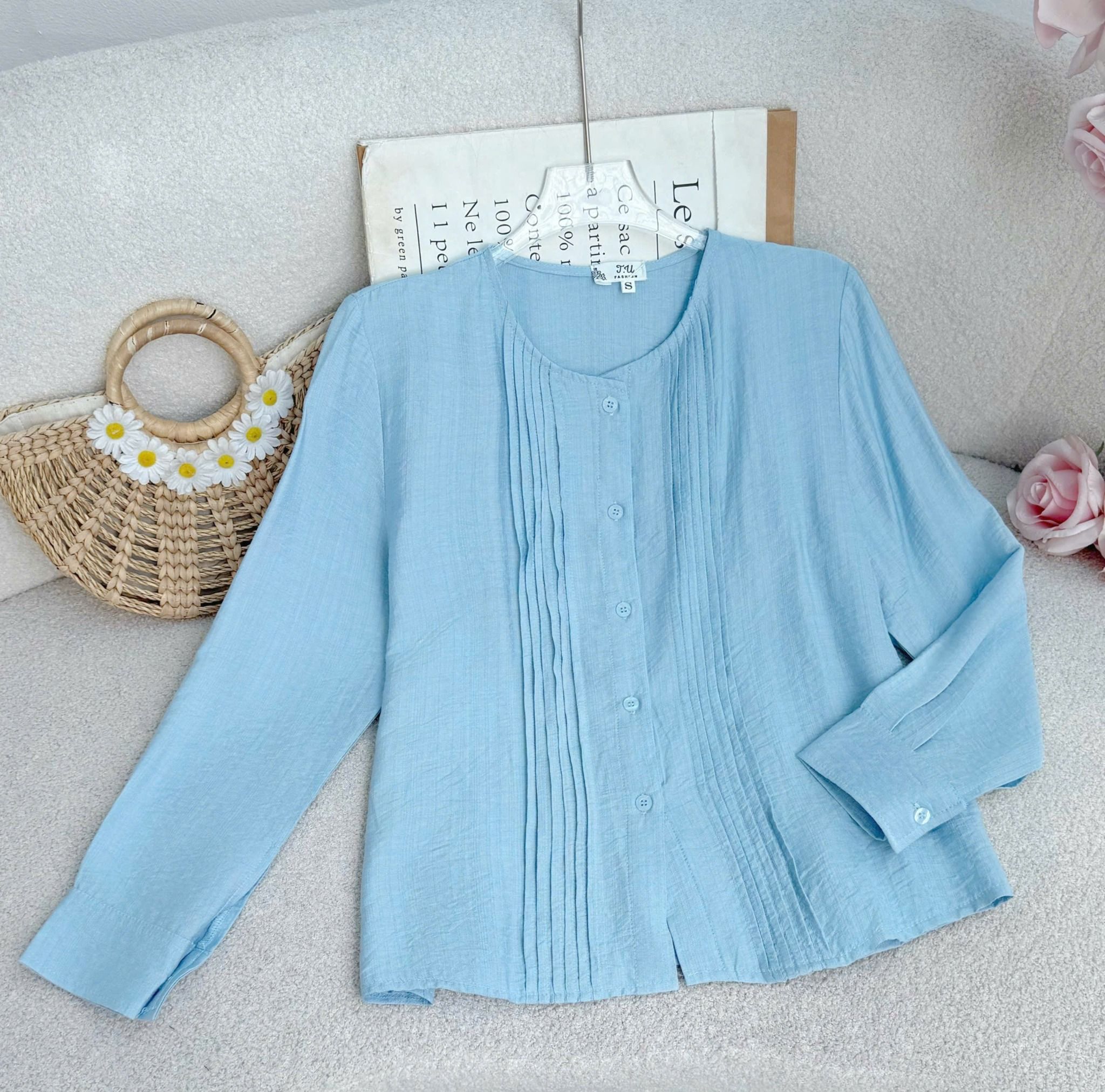 Áo Sơ Mi Lenin Sứ Gỗ Phù Hợp Đi Làm Thiết Kế TuTu Store Dành Cho Nữ - Mã AS540