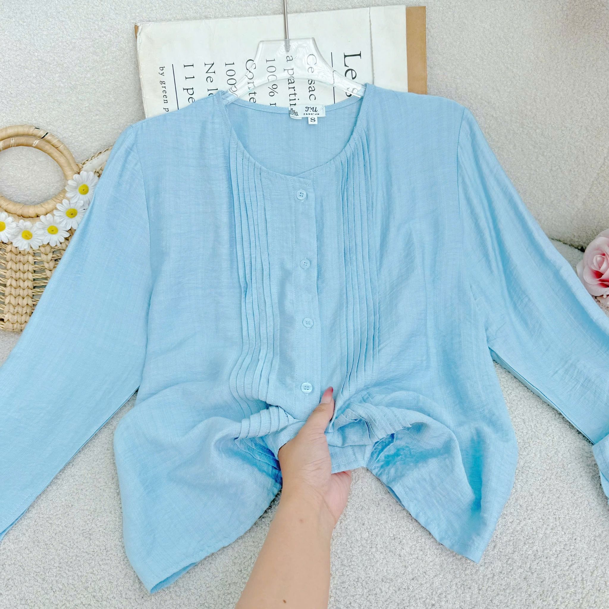 Áo Sơ Mi Lenin Sứ Gỗ Phù Hợp Đi Làm Thiết Kế TuTu Store Dành Cho Nữ - Mã AS540