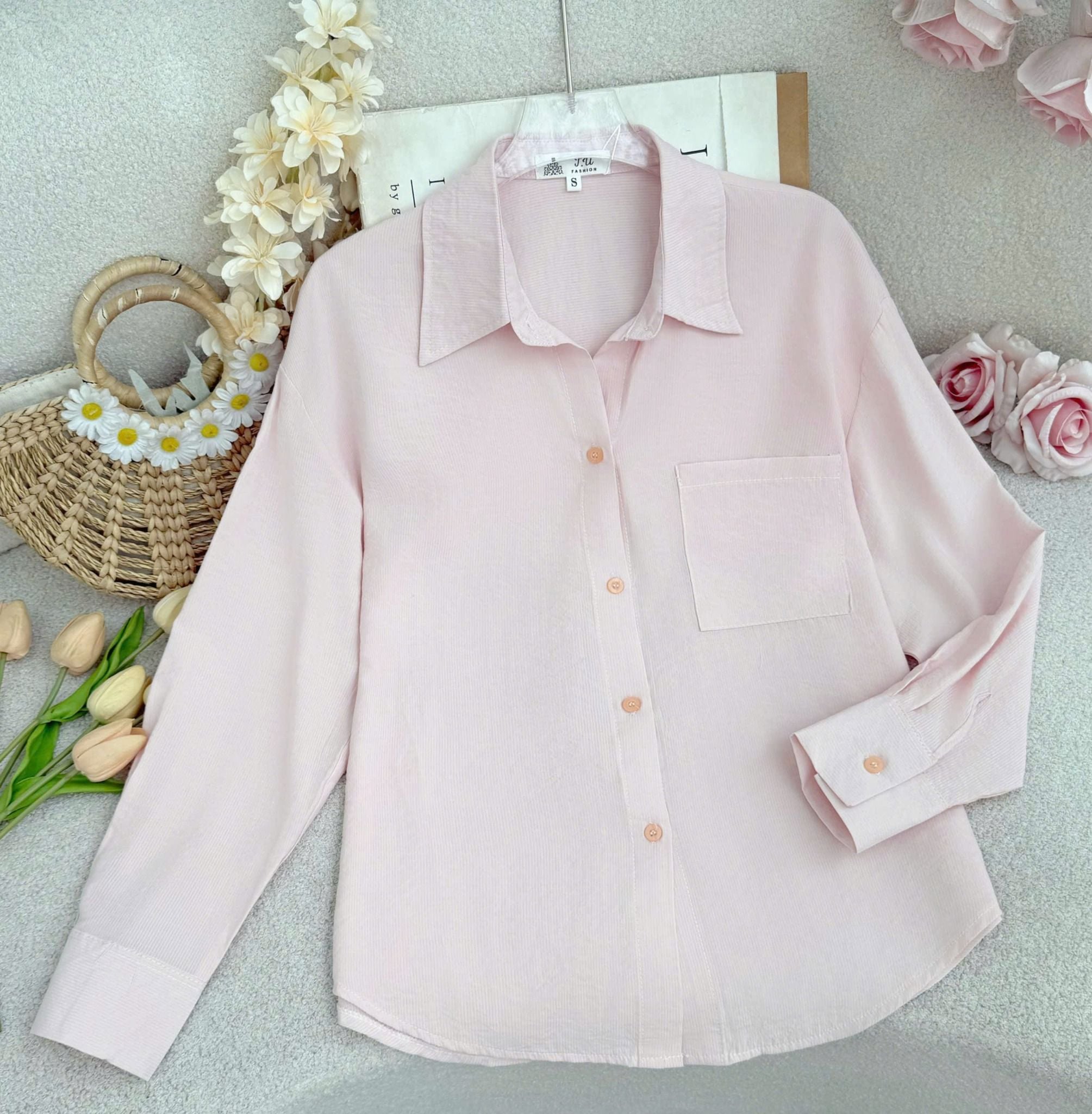 Áo Sơ Mi Cotton Xô Thiết Kế TuTu Store Phù Hợp Đi Làm Dành Cho Nữ - Mã AS557