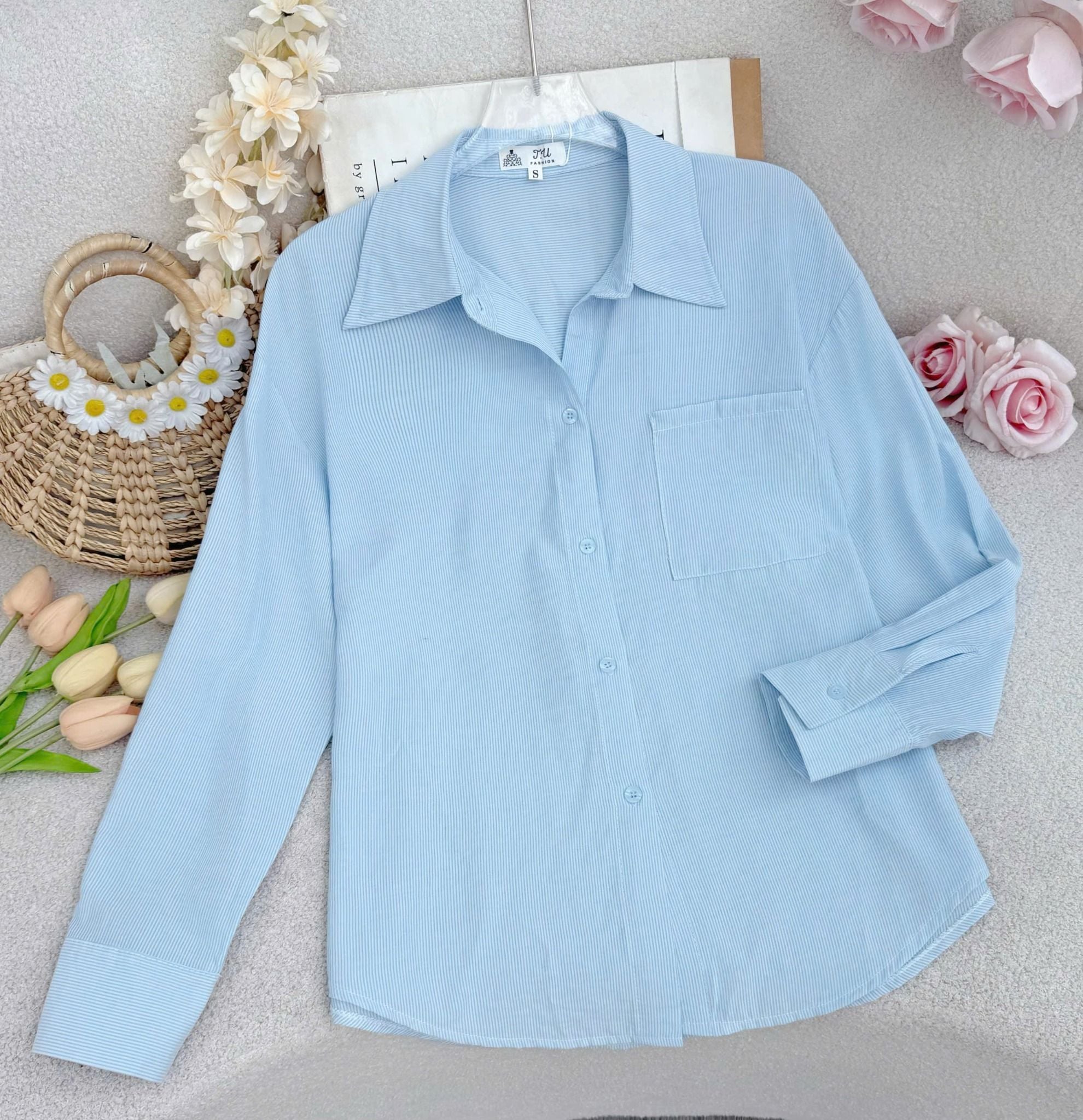 Áo Sơ Mi Cotton Xô Thiết Kế TuTu Store Phù Hợp Đi Làm Dành Cho Nữ - Mã AS557