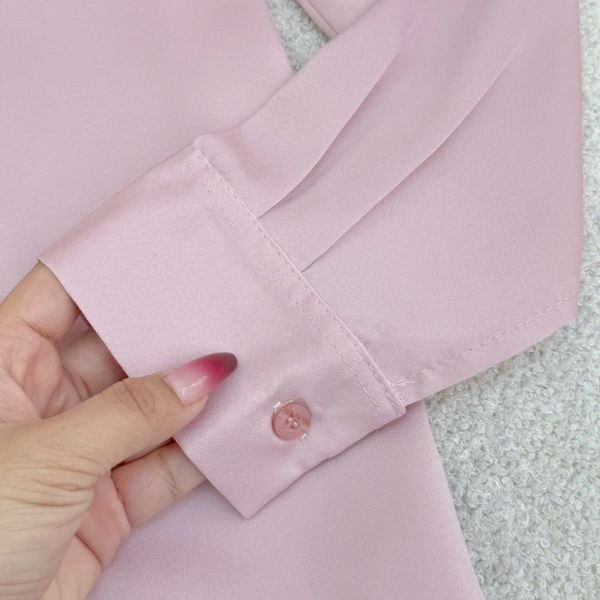 Áo Sơ Mi Lụa Hàn Châu Kèm Cà Vạt Phù Hợp Đi Làm Thiết Kế TuTu Store Dành Cho Nữ - Mã AS558