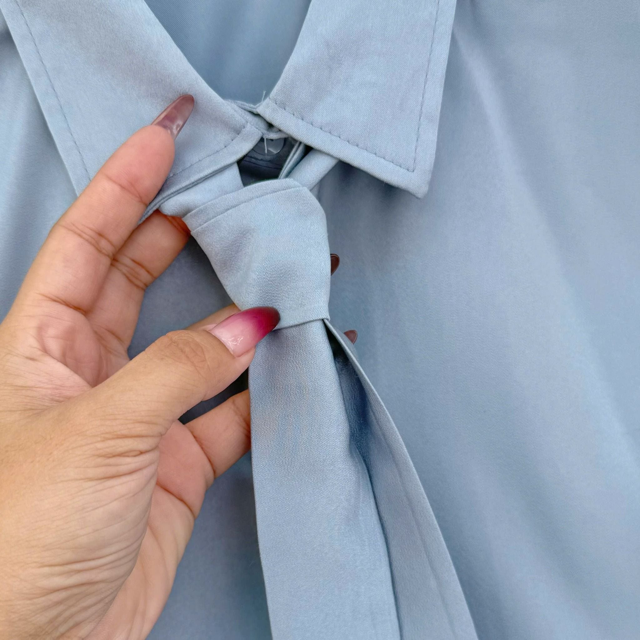 Áo Sơ Mi Lụa Hàn Châu Kèm Cà Vạt Phù Hợp Đi Làm Thiết Kế TuTu Store Dành Cho Nữ - Mã AS558