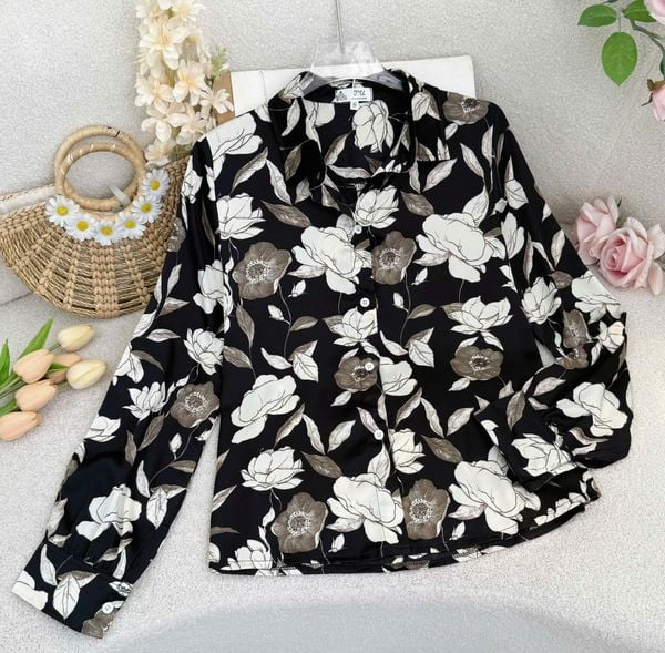 Áo Satin Lạnh Họa Tiết Thiết Kế TuTu Store Đi Chơi Dành Cho Nữ - Mã A508