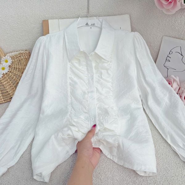 Áo Tơ Tằm Gân Cổ Sơ Mi Thiết Kế TuTu Store Phù Hợp Đi Làm Dành Cho Nữ - Mã A477