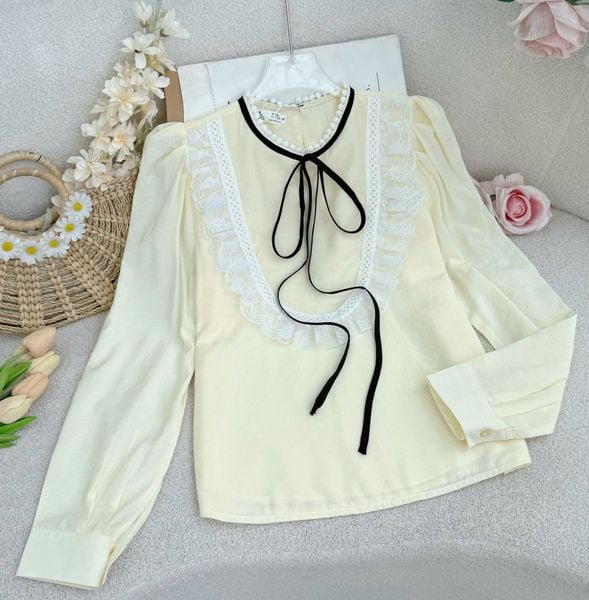 Áo Xô Voan Nơ Thiết Kế TuTu Store Phù Hợp Đi Làm Dành Cho Nữ - Mã A496