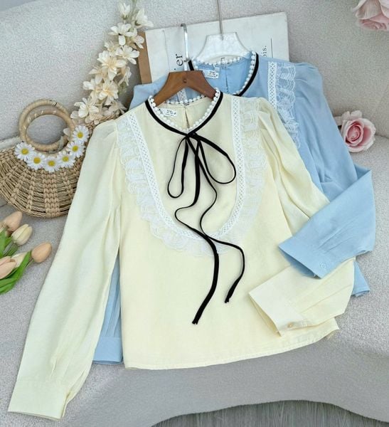 Áo Xô Voan Nơ Thiết Kế TuTu Store Phù Hợp Đi Làm Dành Cho Nữ - Mã A496