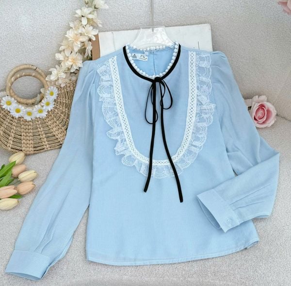 Áo Xô Voan Nơ Thiết Kế TuTu Store Phù Hợp Đi Làm Dành Cho Nữ - Mã A496