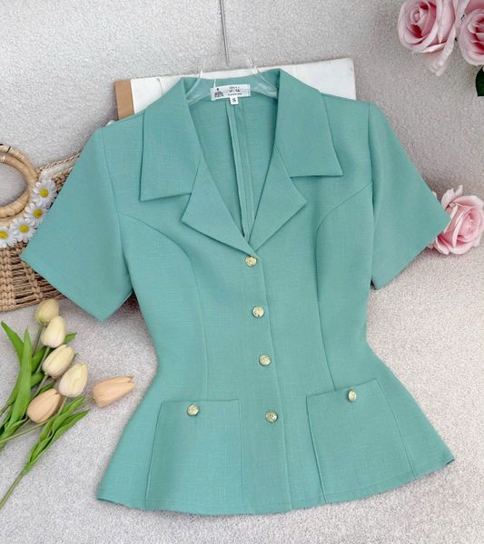 Áo Bố Linen Gân Peplum Thiết Kế TuTu Store Phù Hợp Đi Làm Dành Cho Nữ - Mã A503