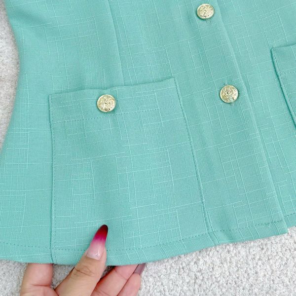 Áo Bố Linen Gân Peplum Thiết Kế TuTu Store Phù Hợp Đi Làm Dành Cho Nữ - Mã A503