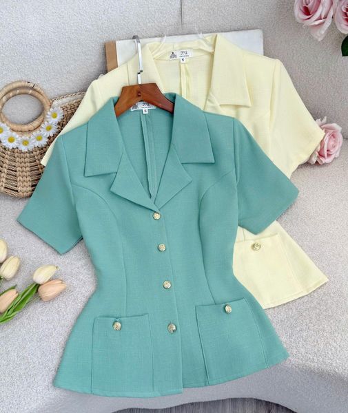 Áo Bố Linen Gân Peplum Thiết Kế TuTu Store Phù Hợp Đi Làm Dành Cho Nữ - Mã A503